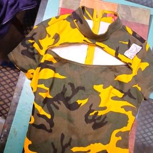 Mini dress army print